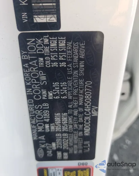 2017 Kia Niro Ex from USA, damaged, VIN KNDCC3LC4H5080770